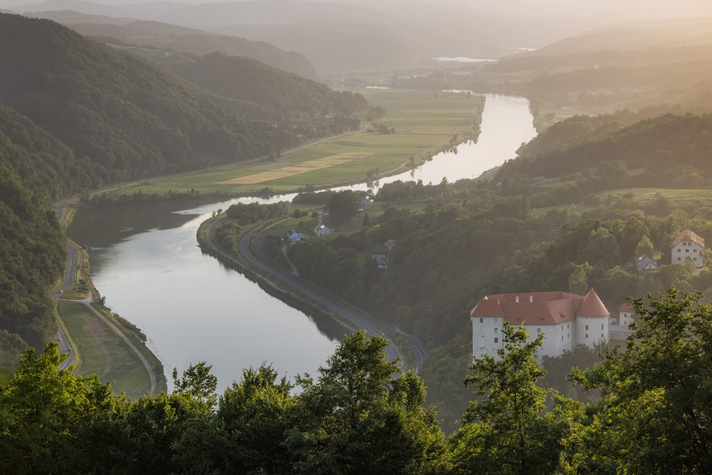 Rajhenburg Castle and the Sava river