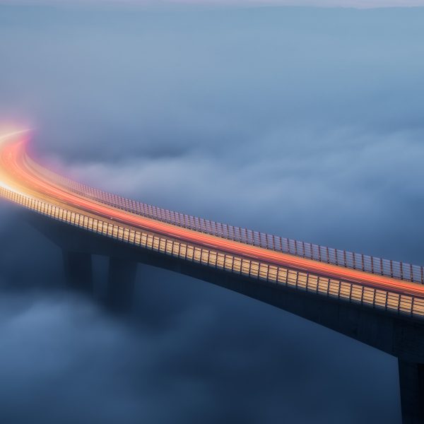 Light Trails Over Črni Kal Viaduct
